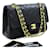 Chanel 2.55 Bolsa de ombro com aba forrada de corrente média preta Preto Couro  ref.577154