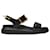 Alexander Mcqueen Sandals in Black and Gold Leather  ref.577663