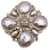 Chanel Light Gold Metal Crystals and Pearl Cabochons Brooch Golden  ref.577710