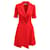Robe Christian Dior doublée à boutonnage en laine rouge  ref.577814