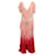 Autre Marque Attico Ruffled Ombré Maxi Dress In Pink Silk  ref.577902