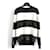 Saint Laurent Men Striped Sequin Sweater Jumper Black White  ref.578041