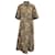 Vestido largo de popelina con estampado floral Ganni en algodón marrón  ref.578147