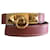 Hermès Bracelet Rivale Double Tour Cuir Bijouterie dorée  ref.578237
