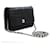 CHANEL Black Camellia Embossed Wallet On Chain WOC Shoulder Bag SV Leather  ref.578325
