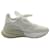 Alexander McQueen Oversize Runner Sneakers aus elfenbeinfarbenem Leder Weiß Roh  ref.578352