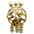 Brazalete de perla de imitación con cierre circular de metal dorado de Salvatore Ferragamo  ref.578361