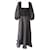 Ganni Smocked Ruffled Hem Midi Dress in Black Silk  ref.578616