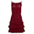 Alaïa Vestido entallado y con vuelo a capas Roja Viscosa Fibra de celulosa  ref.579078