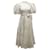 Ulla Johnson Agathe - Robe mi-longue à manches bouffantes et volantées en coton blanc Écru  ref.579153