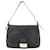 Fendi Black Mesh Mama Baguette Forever Shoulder Flap Bag Leather  ref.579383