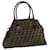 FENDI Zucca Canvas Tote Bag Terciopelo Marrón Negro Auth ar6954 Castaño  ref.579771