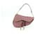 Dior Burgundy Monogram Trotter Saddle Shoulder Flap Bag Leather  ref.579903