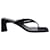 Balenciaga gefütterte Square Thong Sandal aus schwarzem Leder  ref.580497