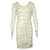 Zac Posen Sequined Cardigan with Dress in Cream Silk White  ref.580619