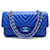 NEW CHANEL CLASSIC TIMELESS HANDBAG CAVIAR BLUE CHEVRON LEATHER NEW BAG  ref.581681