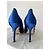 Décolleté Manolo Blahnik Hangisi in raso blu - vista 3