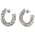Balenciaga Logo Silver-Tone Brass Earrings Silvery Metallic  ref.583940