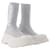 Alexander Mcqueen Zapatillas deportivas Tread Slick en tejido plateado y blanco Impresión de pitón  ref.584157