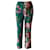 Gucci Pantalon Imprimé Floral en Soie Verte  ref.584187