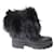 Jimmy Choo Fur Trimmed Ankle Boots in Black Leather  ref.584822