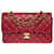 Classique Le très convoité sac Chanel Timeless 23 cm à double rabat en cuir matelassé rouge grenat , garniture en métal doré Cuir d'agneau  ref.584831