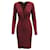 Iris & Ink Front Knot Midi Dress in Burgundy Viscose Dark red Polyester  ref.584872