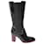Tod's Tods Contrast Stitch Knee-High Boots in Black Patent Leather  ref.584984