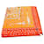 Hermès Sciarpa di seta stampata Arancione Metallo  ref.585042