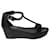 Tod's T-Strap Wedge Platform Sandalias con tira al tobillo en cuero negro  ref.585063