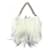 Fendi Mini sac cabas en fourrure Selleria blanc x gris Cuir  ref.585235