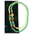 Collar vintage de coleccionista CHANEL GRIPOIX Dorado Verde claro Verde oscuro Cerámico Chapado en oro  ref.585325