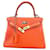 Hermès Bolsa de kelly 28 Naranja Cuero  ref.585410