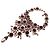Stanley Hagler Collana Bavaglino in resina viola con rose e perle Beige