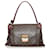 Louis Vuitton Brown Monogram Olympe MM Red Dark red Leather Cloth Pony-style calfskin  ref.585764