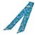 Hermès Hermes Blue Les Cles a Pois Twilly Silk Scarf Green Cloth  ref.585829