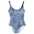 Galliano x Dior 2000 nadadores vintage com estampa de denim trompe l'oeil Azul Sintético  ref.586201