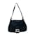 *Fendi Mamma Bucket Shoulder Bag Black Silver Metal Fittings Leather Nylon  ref.586485