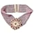 Autre Marque Cuello redondo de años50 en cristales y cuentas de vidrio de Pellini Rosa Blanco Multicolor Dorado Crema Metal  ref.586522