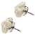 Chanel Camellia Earrings White  ref.586548