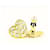 Goldener Herzohrring Yves Saint Laurent Vergoldet  ref.586600