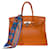 Hermès Impresionante bolso de mano de Hermes Birkin. 35 Cuero naranja Togo , adornos de metal plateado paladio  ref.586633