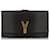 Yves Saint Laurent YSL Clutch aus schwarzem Chyc Ligne-Leder Metall Kalbähnliches Kalb  ref.588043