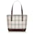 Burberry Brown House Check Canvas Tote Bag Multiple colors Beige Leather Cloth Pony-style calfskin Cloth  ref.588640