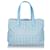 Chanel Blue New Travel Line Nylon-Einkaufstasche Blau Hellblau Leder Kalbähnliches Kalb Tuch  ref.588691
