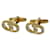 [Usado] Abotoaduras Christian Dior com logo vintage de strass dourado Christian Dior  ref.588757