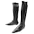 SHOES BOOTS CHANEL LOGO CC 37 BLACK LEATHER BOOTS  ref.589042
