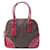 PRADA BOWLER HAND BAG IN BROWN CANVAS & RED LEATHER BOWLING HAND BAG  ref.589557