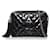 Bolsa transversal Chanel Black Matelasse de couro envernizado Preto  ref.590316