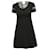 Vestido de cóctel con paneles de encaje de Chantilly en lana negra de Valentino Negro  ref.590510